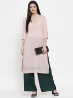 TAG 7 Women Green Solid Flared Palazzos