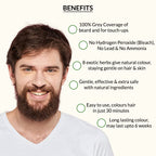 Indus Valley Natural Damage Free Men Mustache & Beard Color for Gray Hair Black