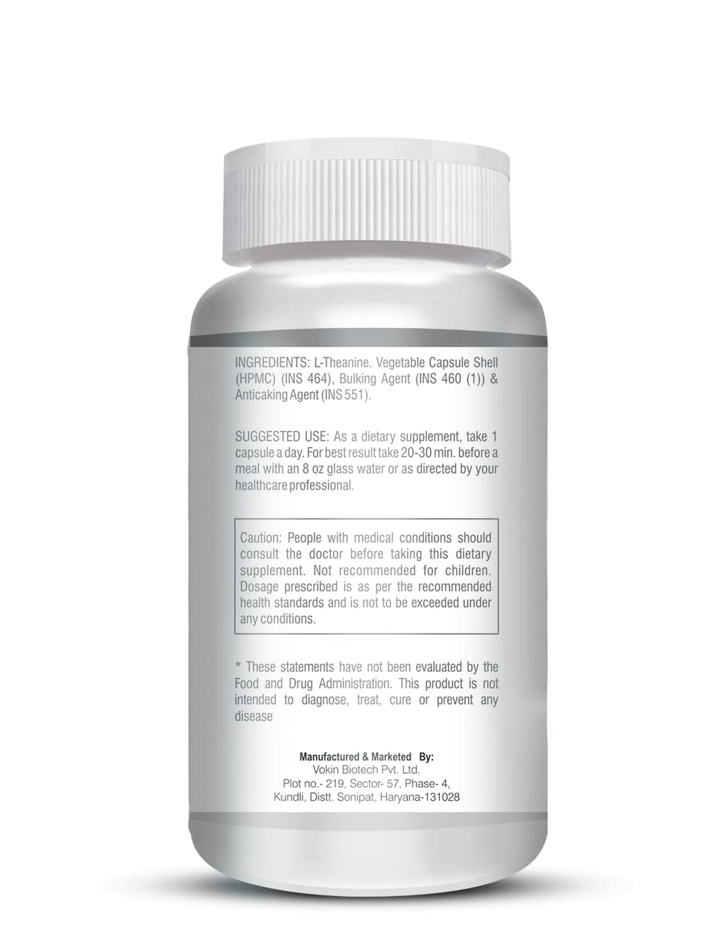 Vokin Biotech L-Theanine-Support Relaxation - 90 Vegetarian Capsules