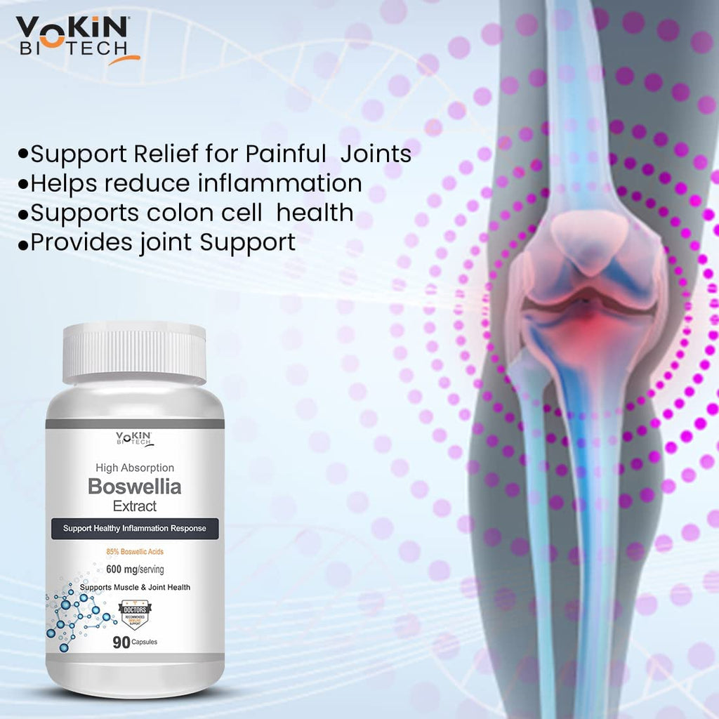 Vokin Biotech boswellia serrata raisin extract 600mg For Strong Bones & Relives Joint Pain | Better Flexibility For Men & Women