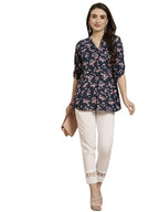 Juniper Women's White Solid Rayon Ankle-Length Slim Fit Pants