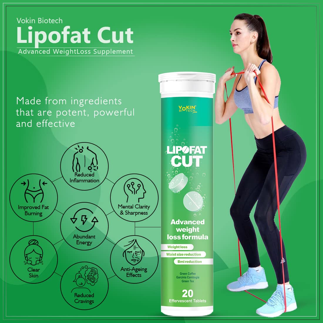 Vokin Biotech LipoFat cut Dietary Supplement Effervescent Water Soluble Tablets