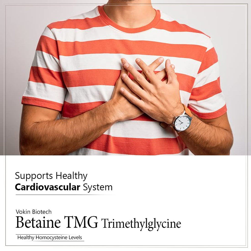 Vokin Biotech Betaine Trimethylglycine (TMG) for Support Healthy Homocysteine Levels