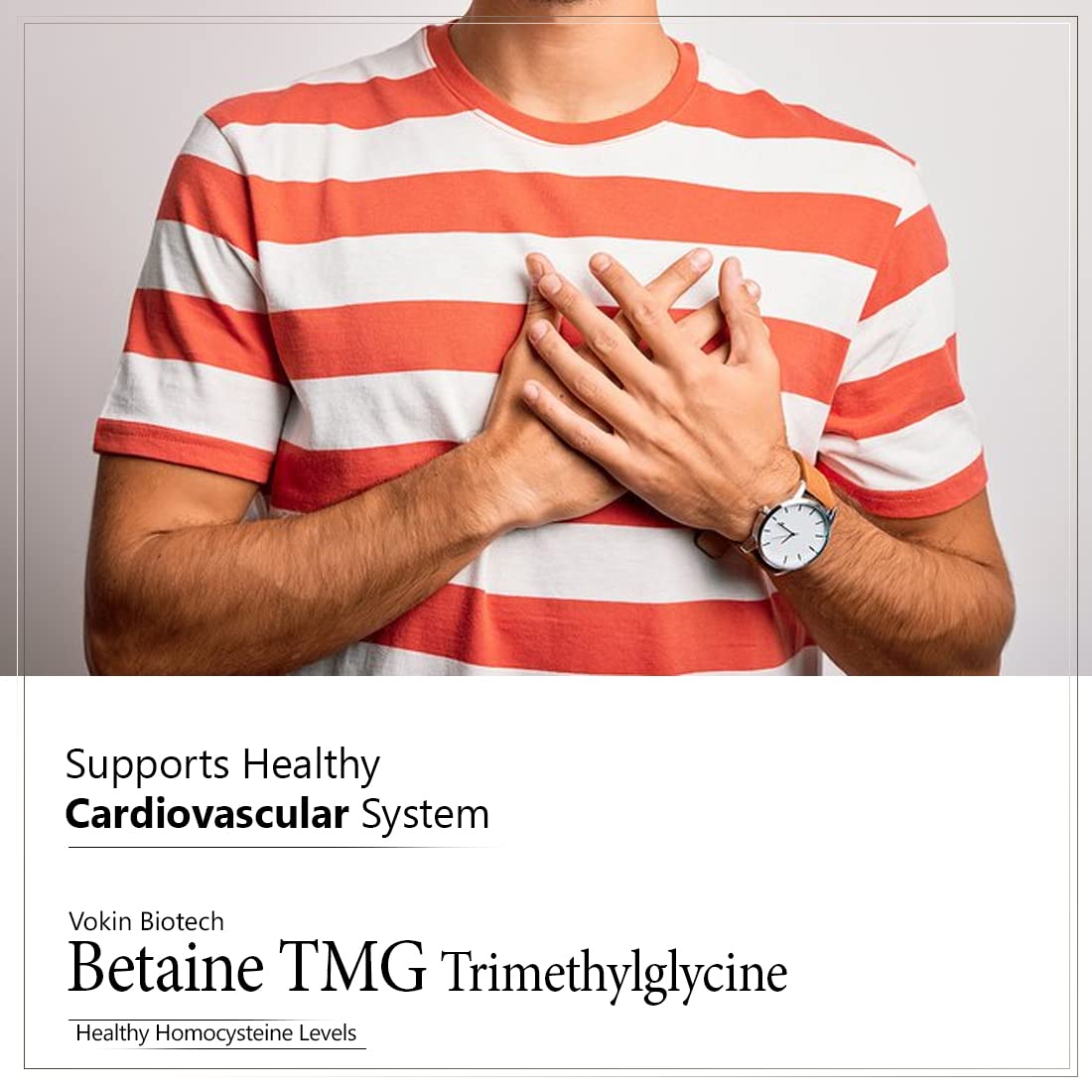 Vokin Biotech Betaine Trimethylglycine (TMG) for Support Healthy Homocysteine Levels