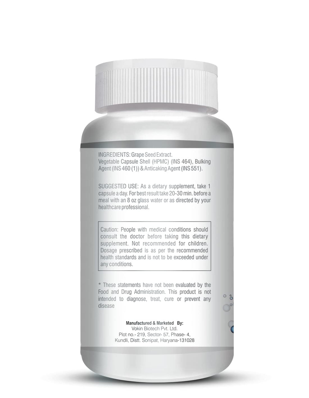 Vokin Biotech Grape Seed Extract | 500 mg | 95% Polyphenols | Support Heart Health