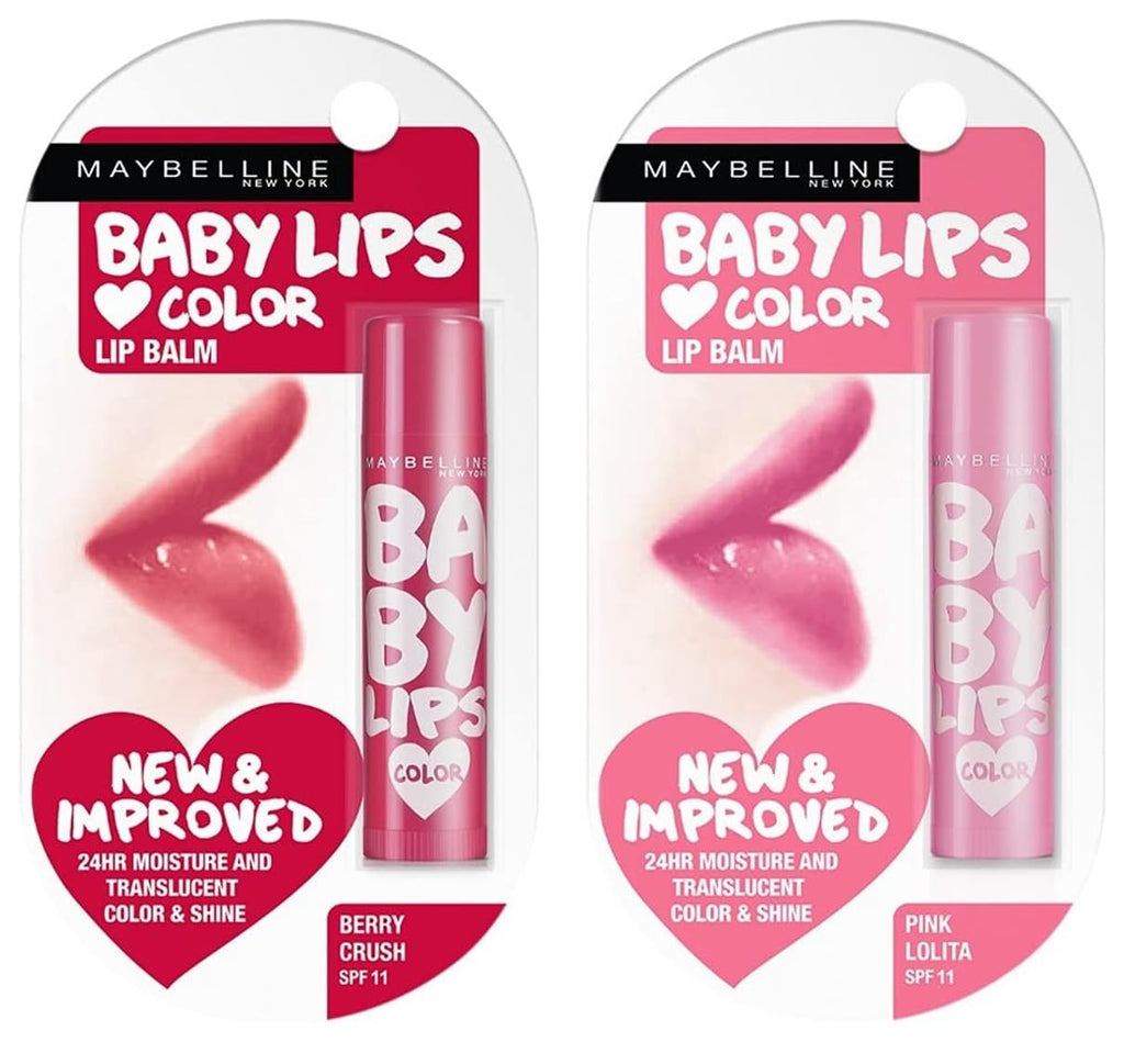 Maybelline New York Baby Lips Lip Balm - Pink Lolita and Berry Crush-SPF 20 - Distacart