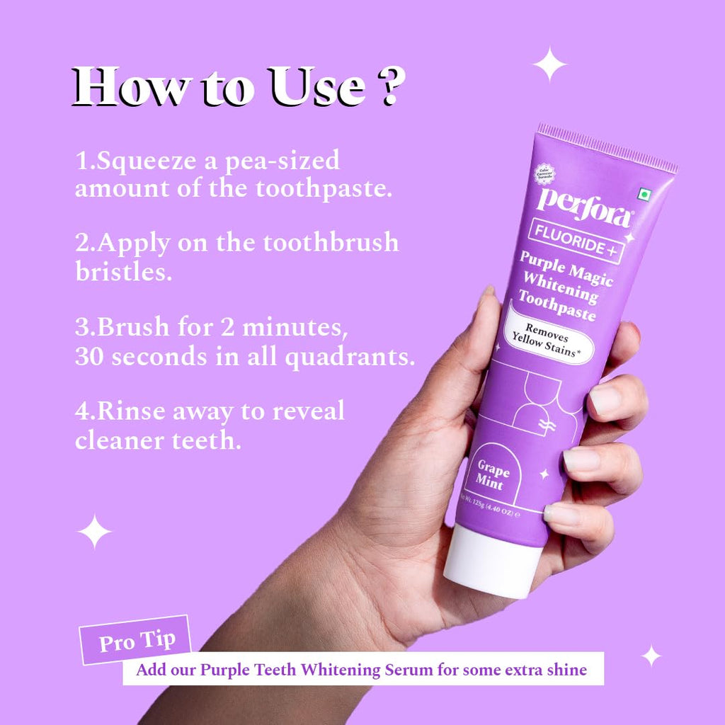 Perfora Fluoride+ Purple Magic Whitening Toothpaste