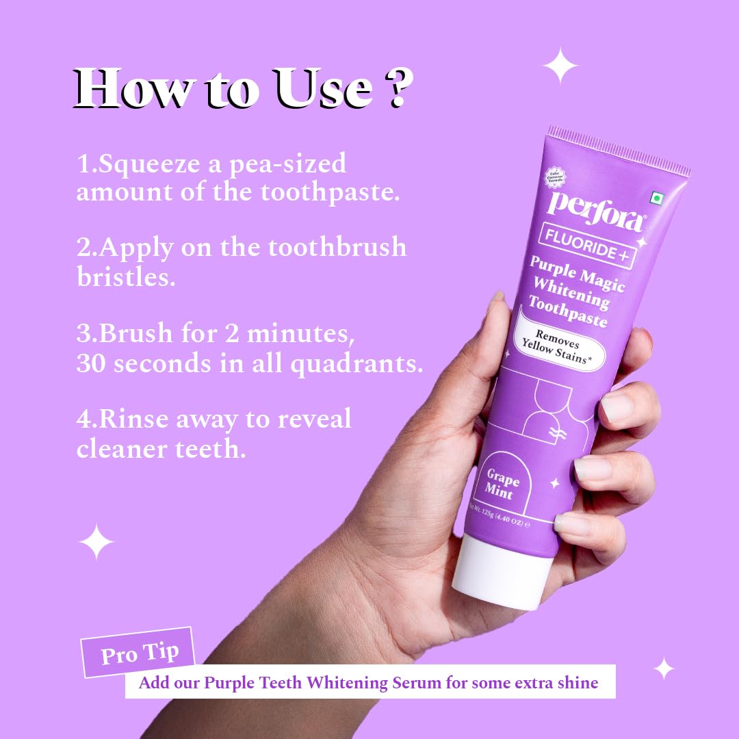 Perfora Fluoride+ Purple Magic Whitening Toothpaste