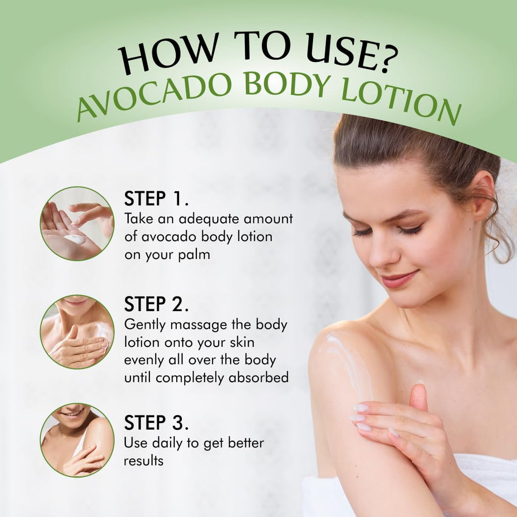 Nuerma Science Avocado Moisturizing Body Lotion for Dry & Sensitive Skin with 24 hr Nourishment