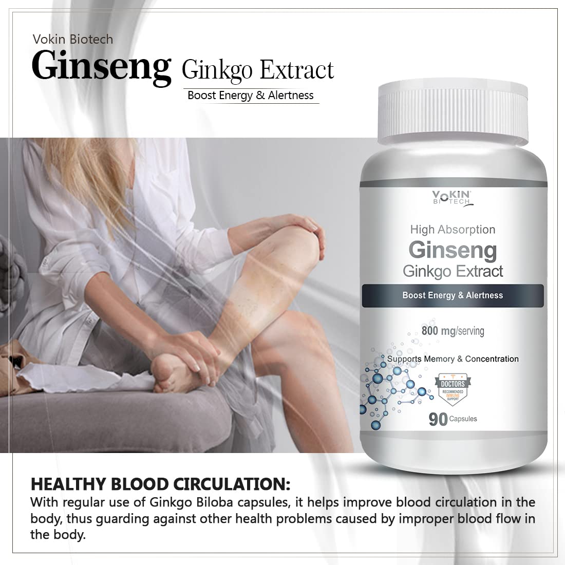 Vokin Biotech Ginseng Ginkgo Extract Capsules