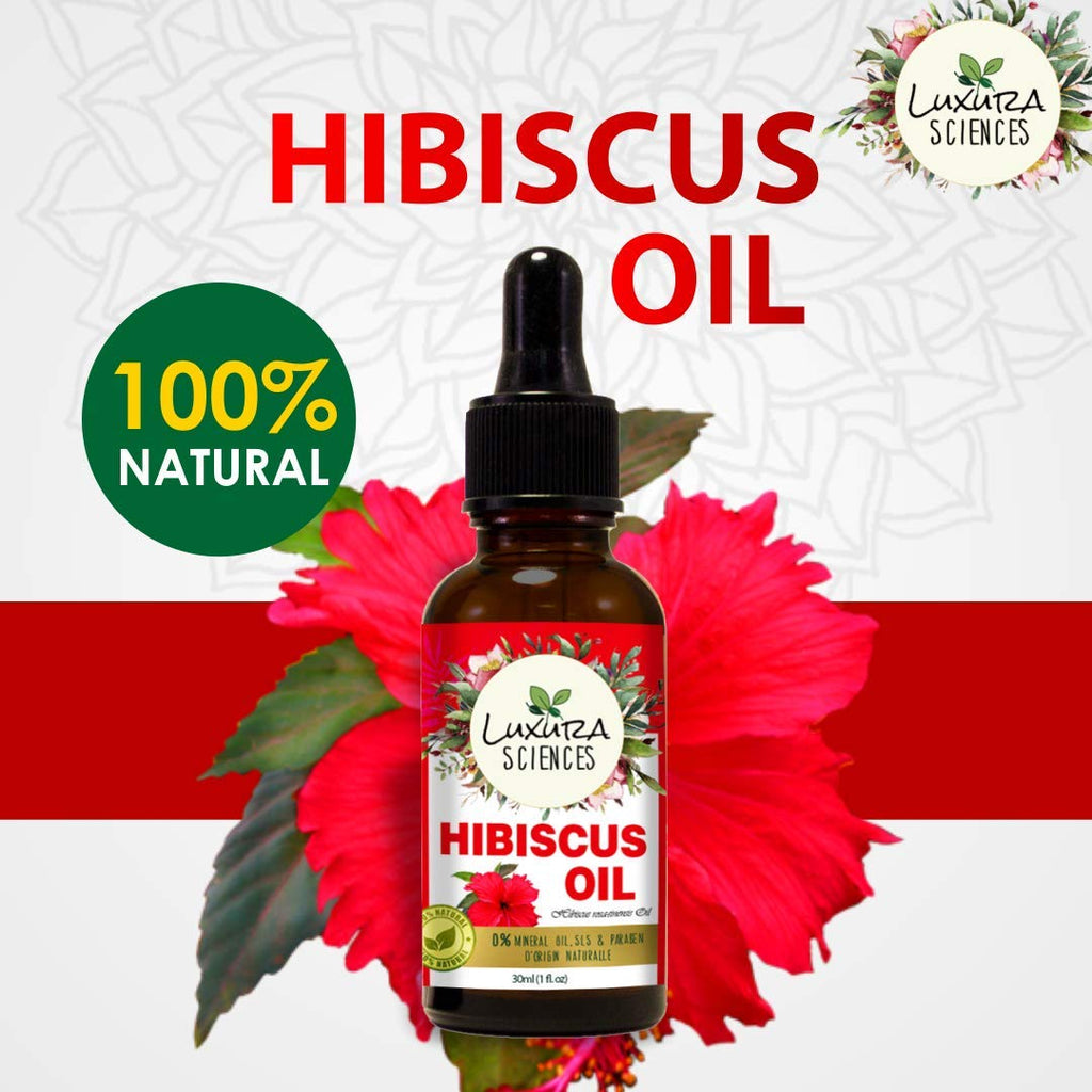 Luxura Sciences Organic Hibiscus Oil Japanese Vitamin E oil for Face, Skin, Hair Growth