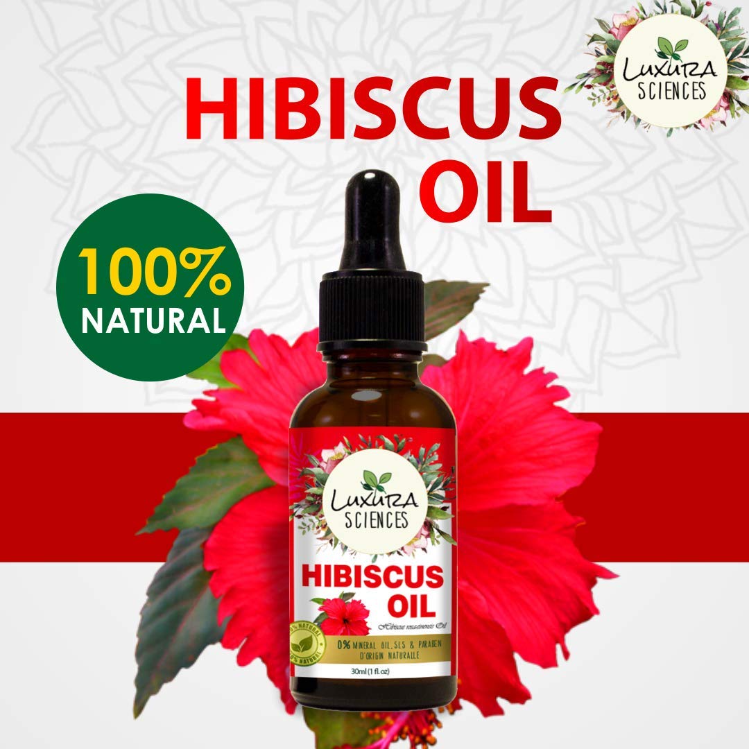 Luxura Sciences Organic Hibiscus Oil Japanese Vitamin E oil for Face, Skin, Hair Growth