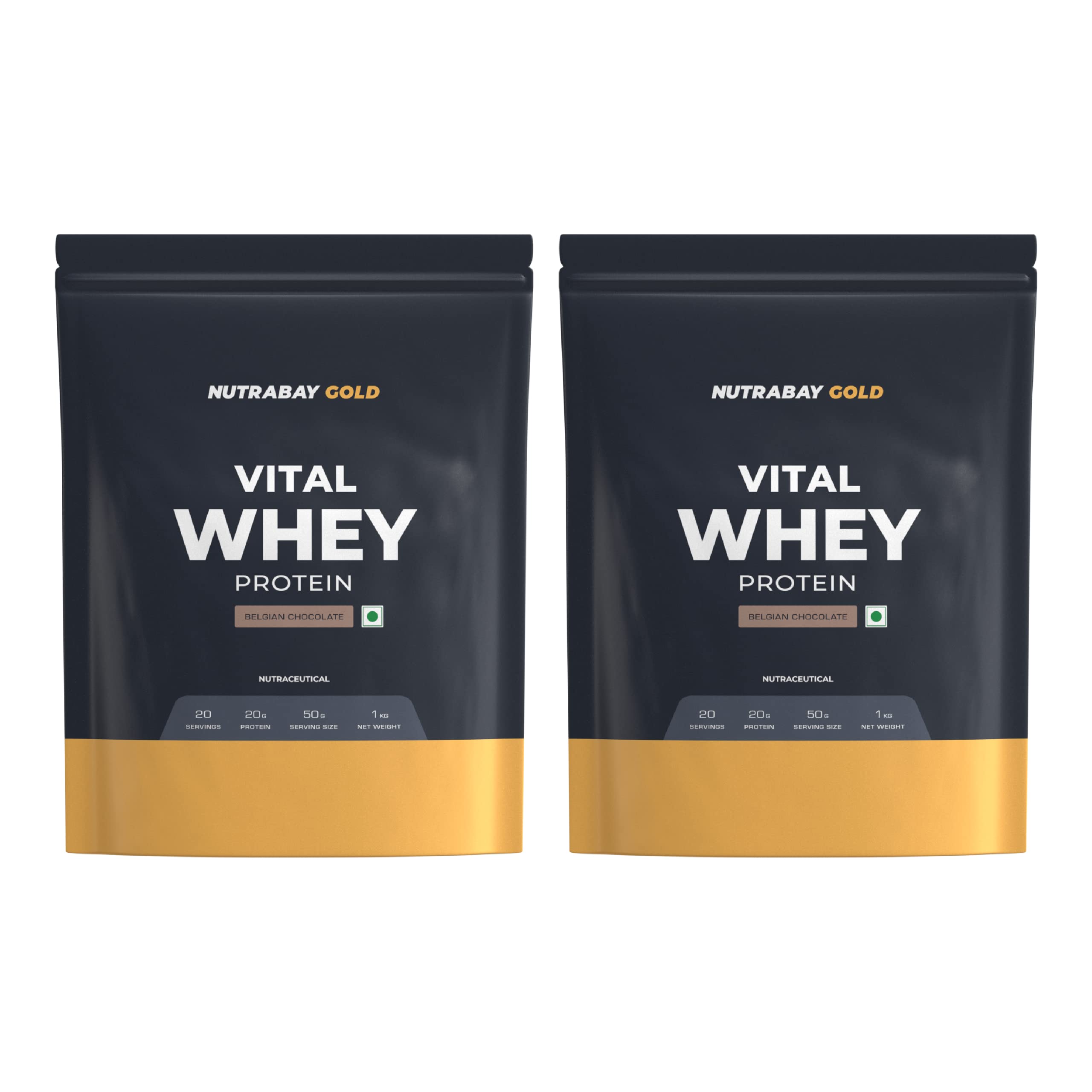 Nutrabay Gold Vital Whey Protein - Belgian Chocolate