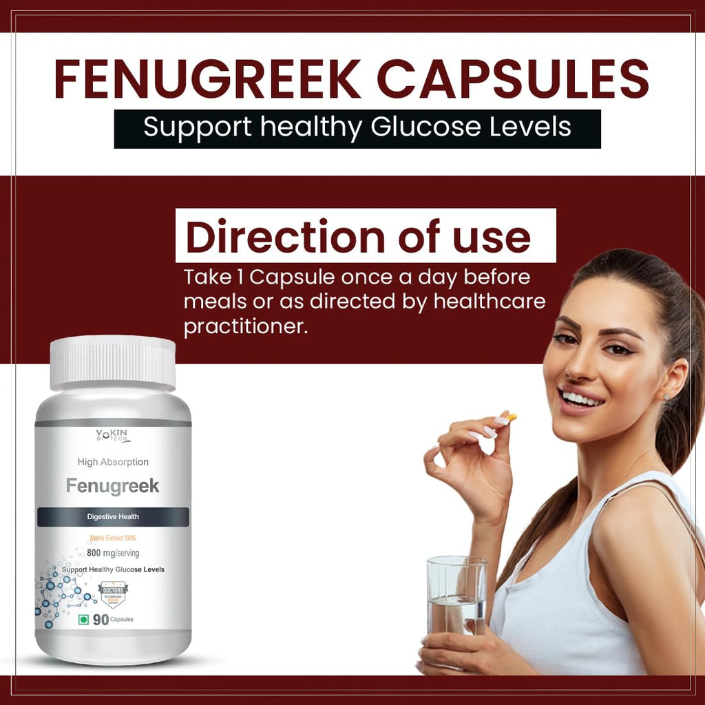 Vokin Biotech Fenugreek Seed Extract Supplement 500mg, Silymarin Extract 300mg Support Healthy Glucose Levels
