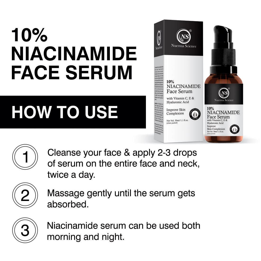 Nuerma Science 10% Niacinamide Face Serum | Plump, Smooth, Radiant Skin