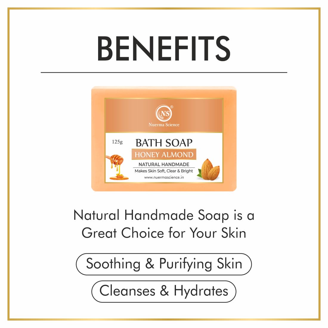 Nuerma Science Honey Almond Bath Soap | Nourishes & Softens Skin - Distacart