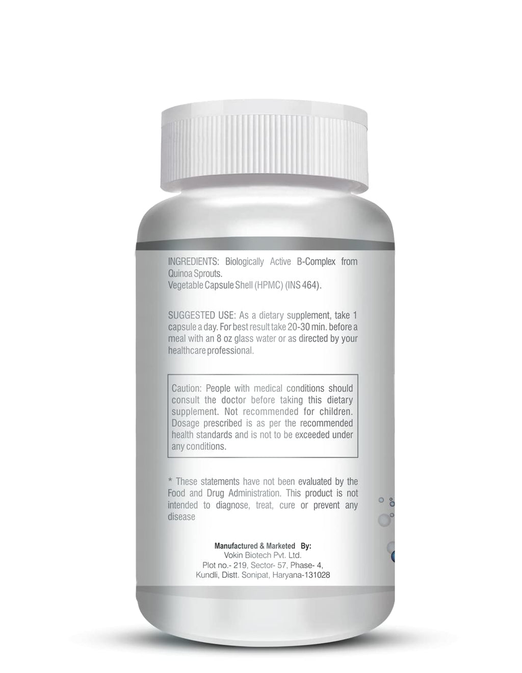 Vokin Biotech 100% Natural Vitamin B-Complex Capsules