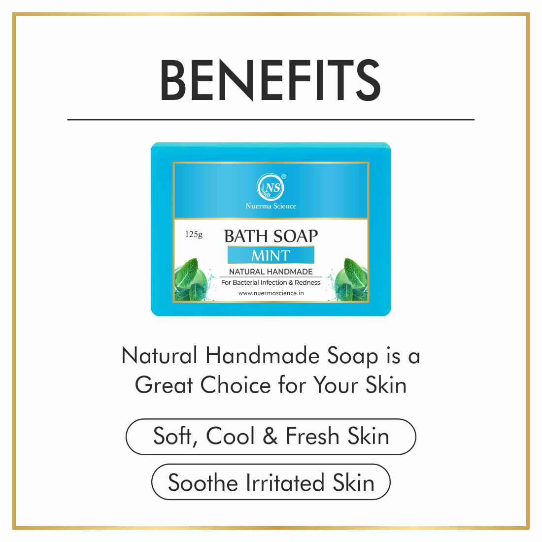 Nuerma Science Mint Bath Soap | For Bacterial Infection & Redness - Distacart