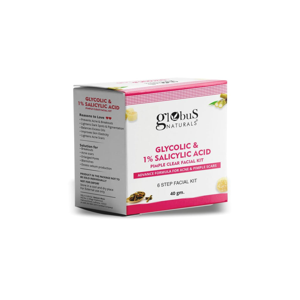 Globus Naturals Anti Acne Glycolic & Salicylic Acid 6 Step Facial Kit - Distacart