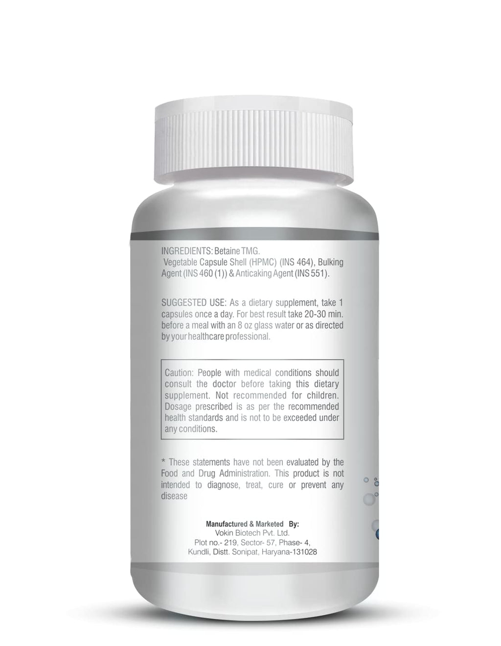 Vokin Biotech Betaine Trimethylglycine (TMG) for Support Healthy Homocysteine Levels