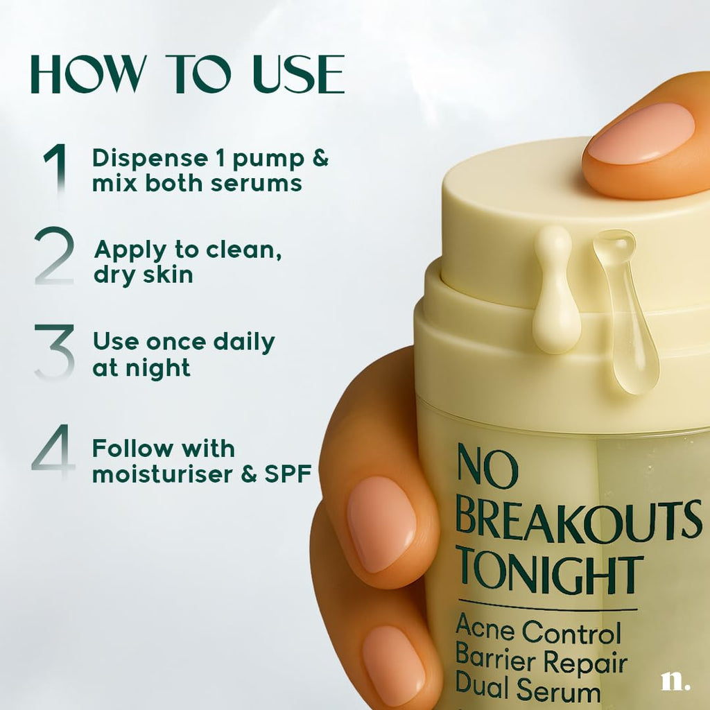 Numour No Breakouts Tonight Acne Control Barrier Repair Dual Serum
