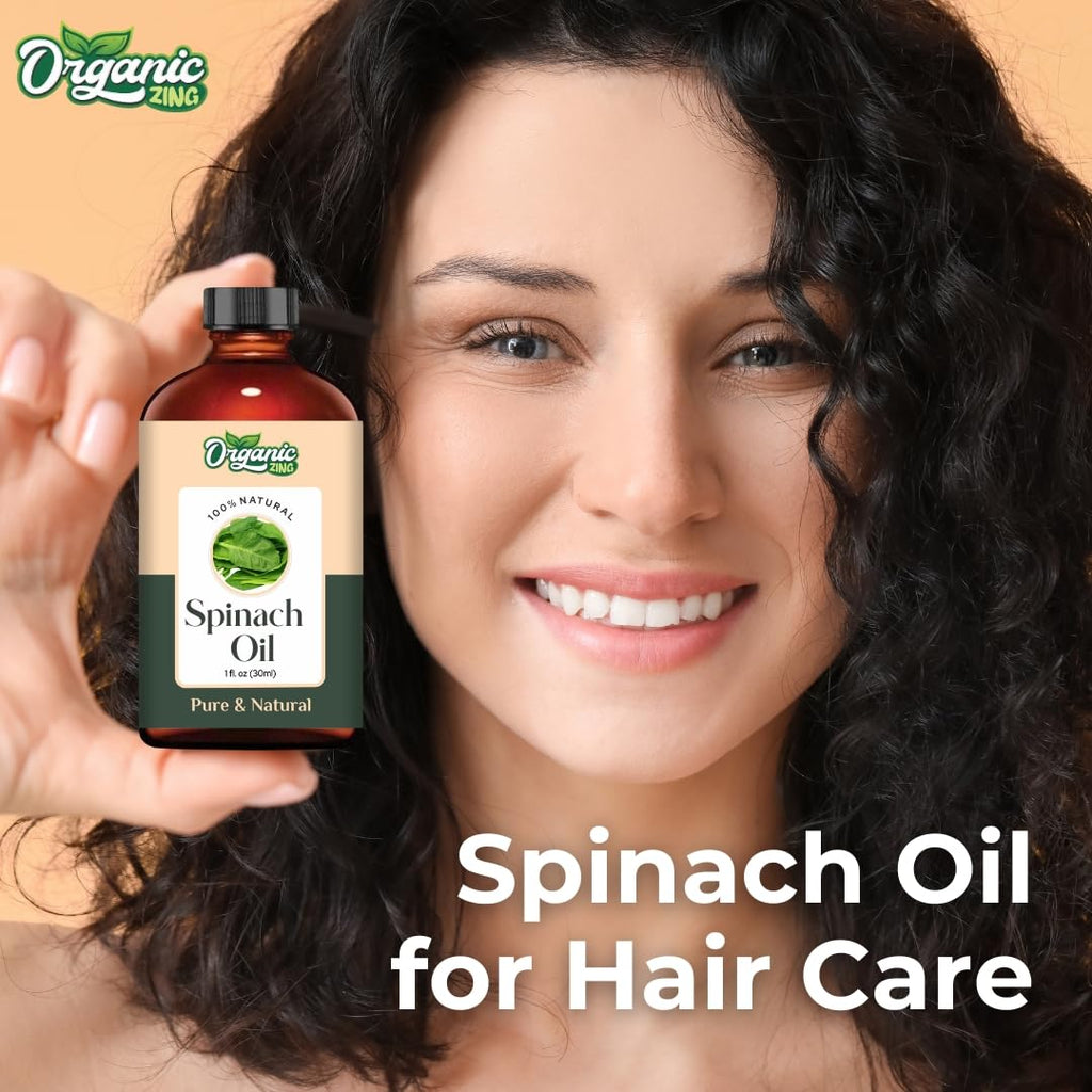 Organic Zing Spinach (Spinacia Oleracea) Oil | Pure & Natural Essential Oil for Aroma, Diffusers, Skincare & Haircare