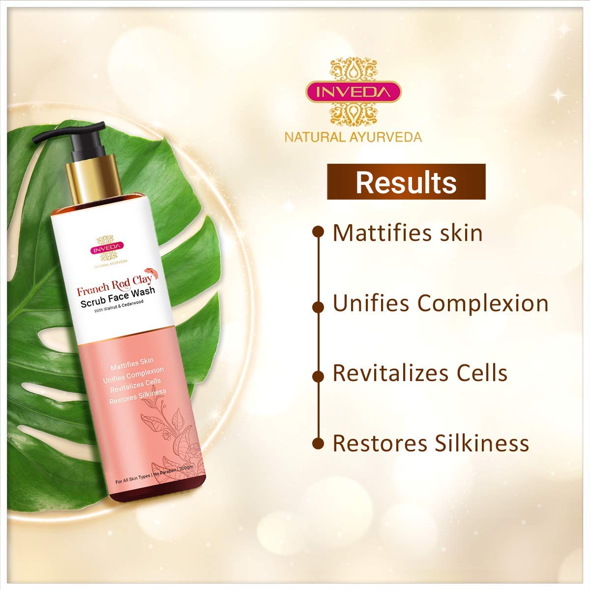 Inveda French Red Clay Scrub Face Wash