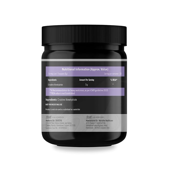 BOOSTIQ Creatine Monohydrate Powder - Unflavoured