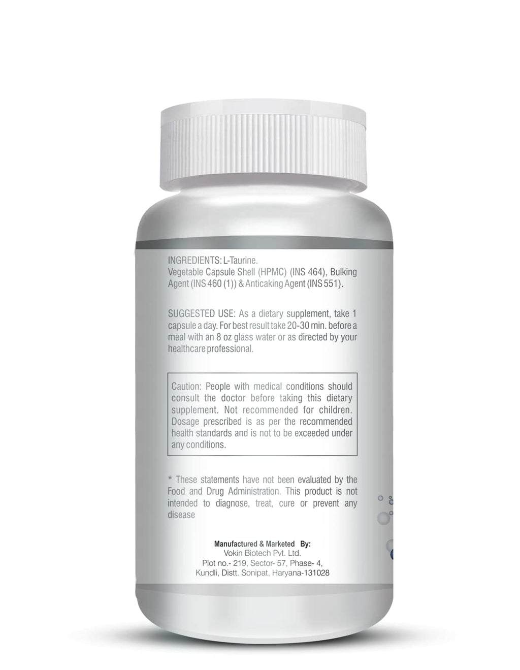 Vokin biotech L-Taurine - Amino Acid Supplement - 500mg