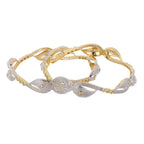 Gold-Plated Alloy Heart Shape American Diamond Studded Bangle Set - The Pari - Distacart