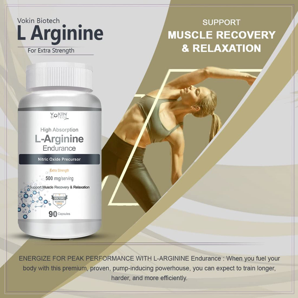 Vokin Biotech L-Arginine 500mg,Support Muscle Recovery & Relaxation