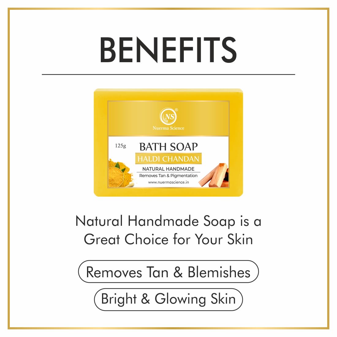 Nuerma Science Haldi Chandan Bath Soap | Removes Tan & Pigmentation - Distacart