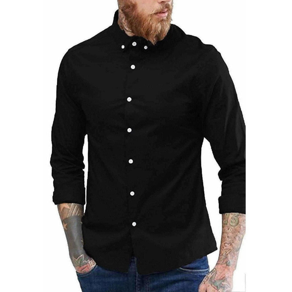 Men's Contrast Button Slim Fit Formal Shirt - Distacart