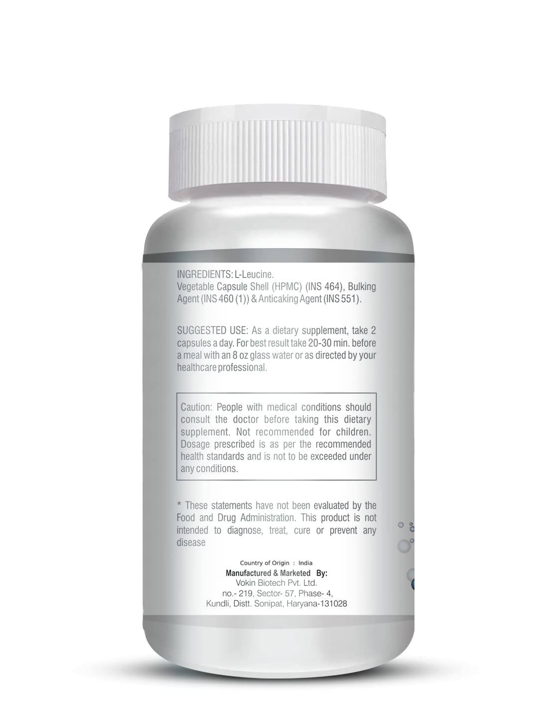 Vokin biotech L- Leucine – Supports muscle Building, Muscle Strengthening – 1000mg