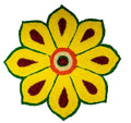 Kundan HandiKrafts Yellow Rangoli Mat - Readymade