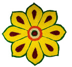 Kundan HandiKrafts Yellow Rangoli Mat - Readymade