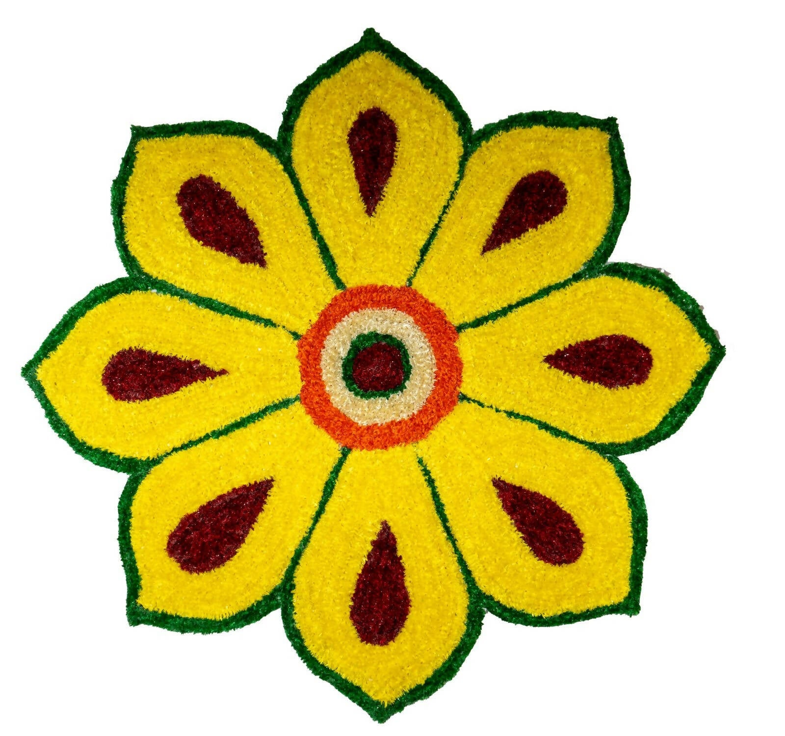 Kundan HandiKrafts Yellow Rangoli Mat - Readymade