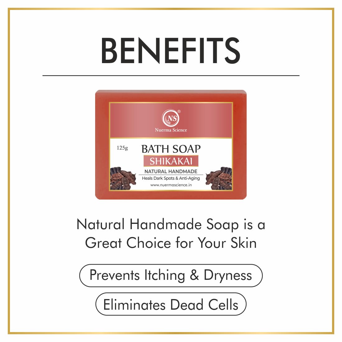 Nuerma Science Shikakai Bath Soap | Heals Dark Spots & Anti-Aging - Distacart