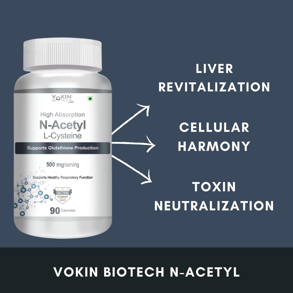 Vokin Biotech N-Acetyl L-Cysteine (NAC) – Supports Healthy Respiratory Function- 500mg