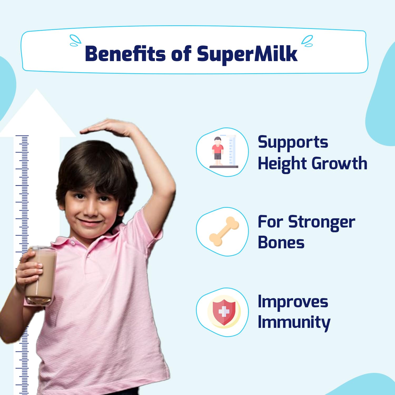 Gritzo Supermilk Height+ For 2-6Y Boys/Girls - Double Chocolate Flavor - Distacart