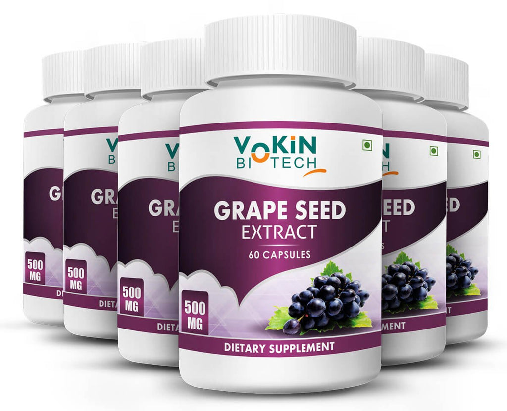 Vokin Biotech Natural Grapes Seed Extract Support Immune System and Antioxidant Supplement 500MG