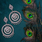 Silver-Plated Alloy Kundan Studded Silver Round Earrings - The Pari - Distacart