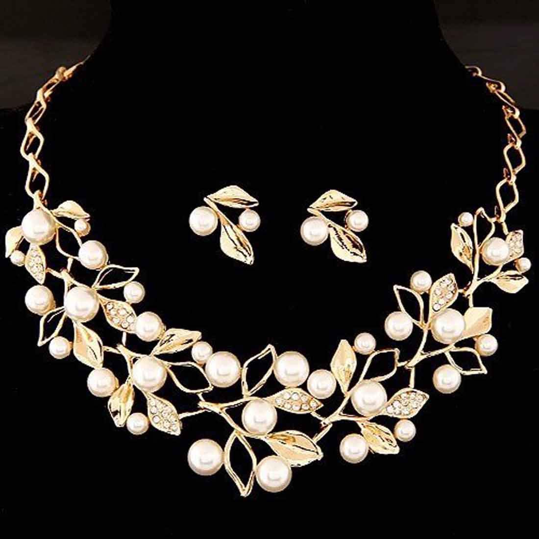 Gold-Toned Alloy Pearl Studded Long Haar Necklace - The Pari