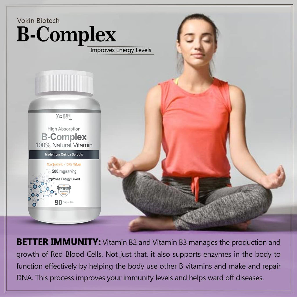 Vokin Biotech 100% Natural Vitamin B-Complex Capsules