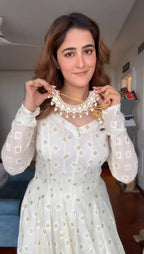 Yash Enterprise Off White Faux Blooming Party Wear Embroidery Suit Set - Distacart