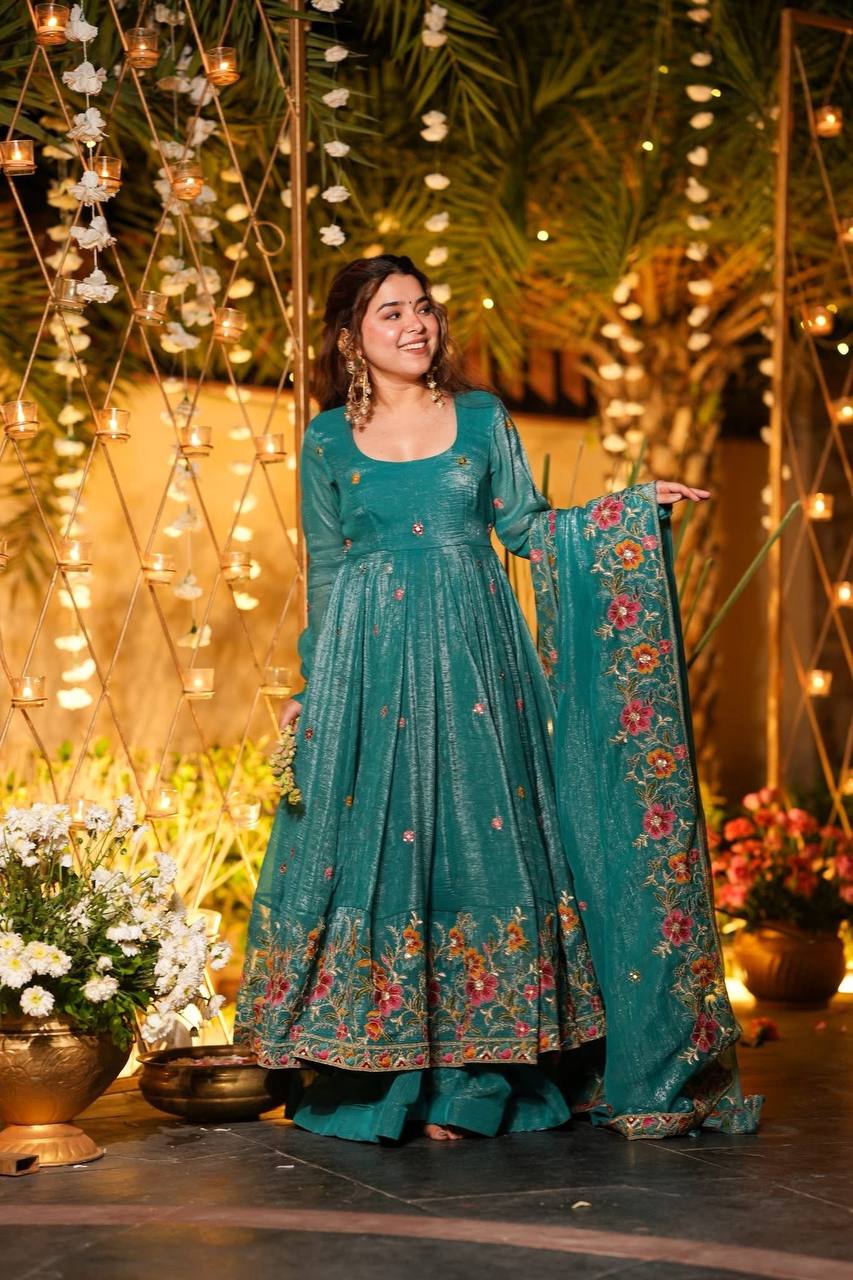 Yash Enterprise Rama Crunchy Silk Party Wear Embroidery Suit Set - Distacart