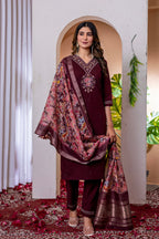 Pramukh Fab Wine Color Viscose Silk Kurta Set - Distacart