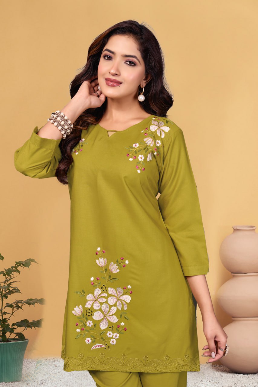 Pramukh Fab Mustard Color Viscose Rayon Co-ord Set - Distacart