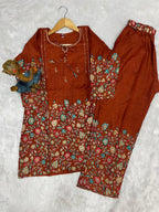 Pramukh Fab Brown Color Cotton Co-ord Set - Distacart