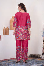 Pramukh Fab Pink Color Cotton Co-ord Set